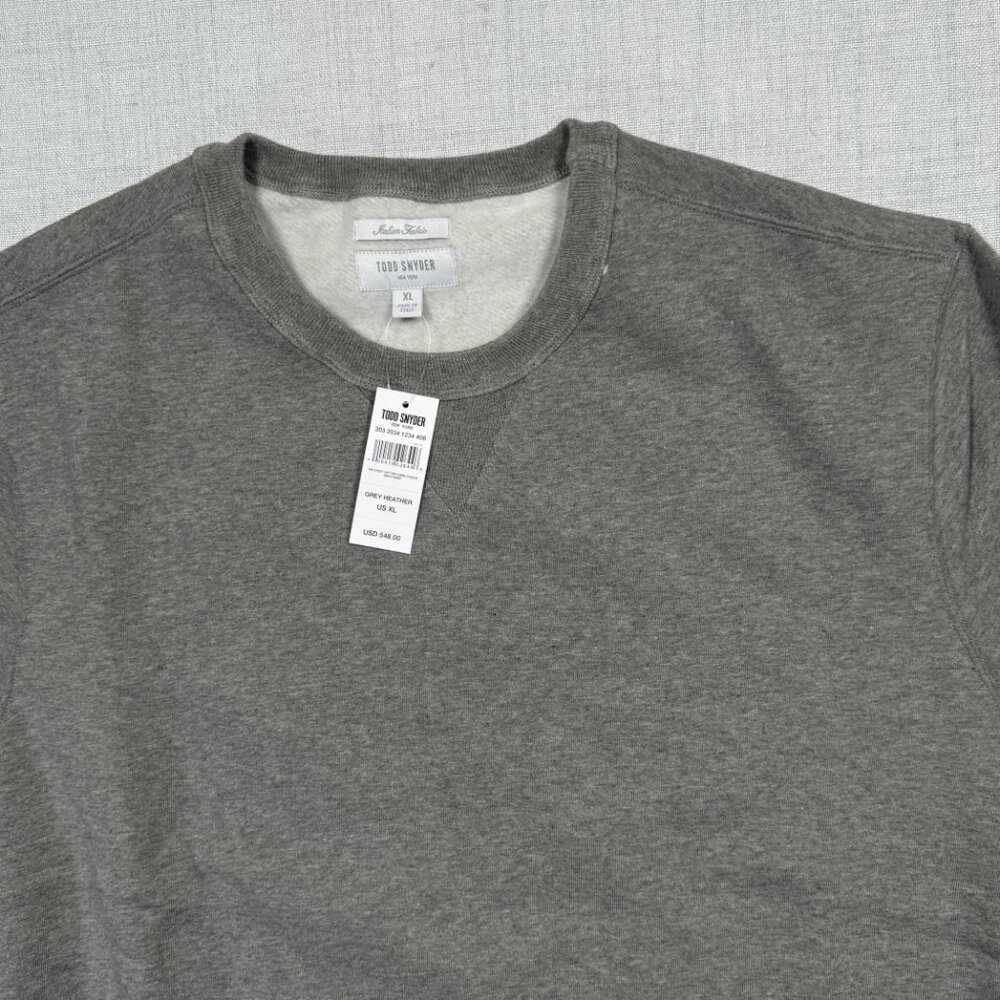 Todd Snyder Cotton Camel Fleece Sweatshirt Grey Heather Pullover Size XL NWT - Picture 3 of 11